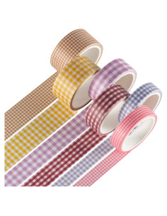 Conjunto de Cinta Washi Yubbaex 6 Rollos Cuadros Básicos 5m