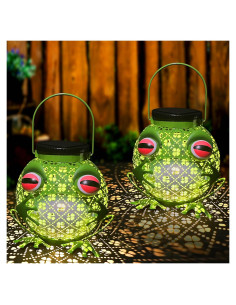 2 Linternas Solares Exteriores Rana LED Impermeables 31.5cm