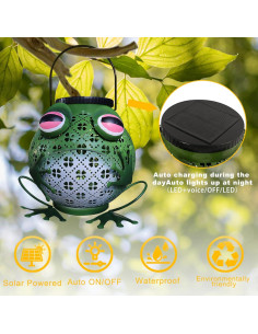 2 Linternas Solares Exteriores Rana LED Impermeables 31.5cm 2
