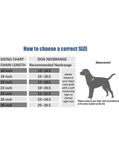 Collar de ahorque para perros SGODA 50.8 cm acero inoxidable