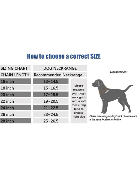 Collar de ahorque para perros SGODA 50.8 cm acero inoxidable