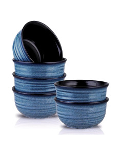 Juego de 6 Cuencos de Cerámica Hasense 590 ml Azul