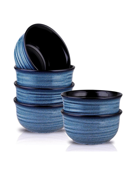Juego de 6 Cuencos de Cerámica Hasense 590 ml Azul
