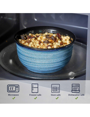 Juego de 6 Cuencos de Cerámica Hasense 590 ml Azul