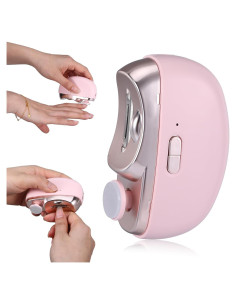 Cortador de Uñas Eléctrico 3 en 1 con Luz y Recolector Rosa