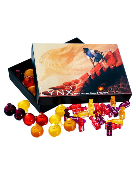 15 Fichas de Poción de Curación LYNX + 24 Dados D4