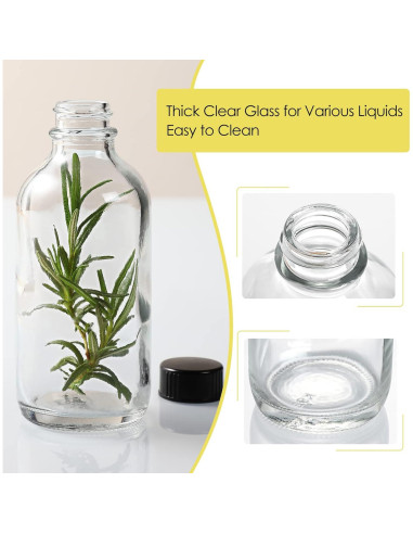 6 Botellas de Vidrio 120ml AOZITA con Tapas y Embudos