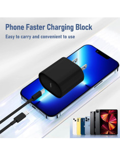 Cargador Rápido 20W USB C a Lightning 2Pack 1.83m Negro 2