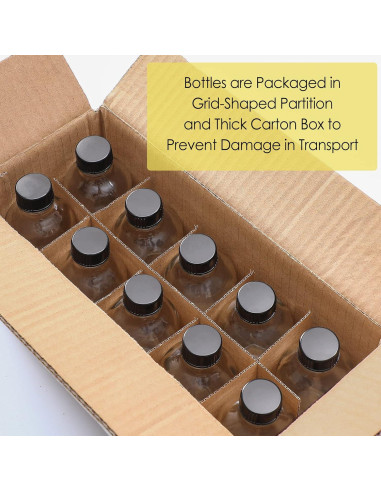 6 Botellas de Vidrio 120ml AOZITA con Tapas y Embudos