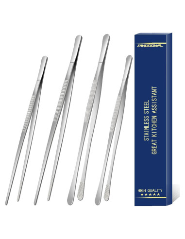 Juego de Pinzas de Cocina 4 Piezas Acero Inoxidable Tangoowal