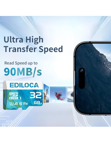 Tarjeta Micro SD 32GB PHISON UHS-I 90MB/s Adaptador SD