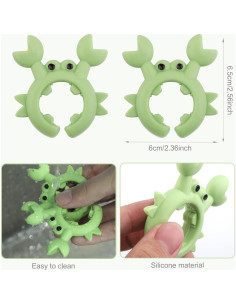 4 Soportes de Espátula de Cangrejo Silicona Verde Gosknor 2