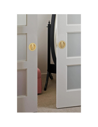 Cerradura de Puerta Corrediza Goldenwarm Oro Redonda Privacidad