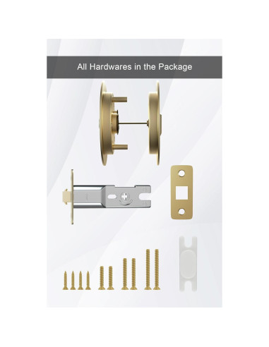 Cerradura de Puerta Corrediza Goldenwarm Oro Redonda Privacidad