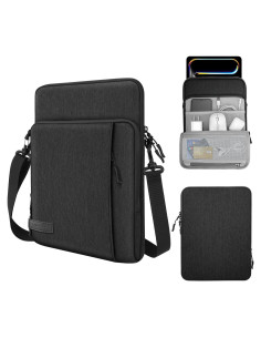 Funda para Tableta MoKo 12.9" Negra y Gris, Compatible iPad Pro