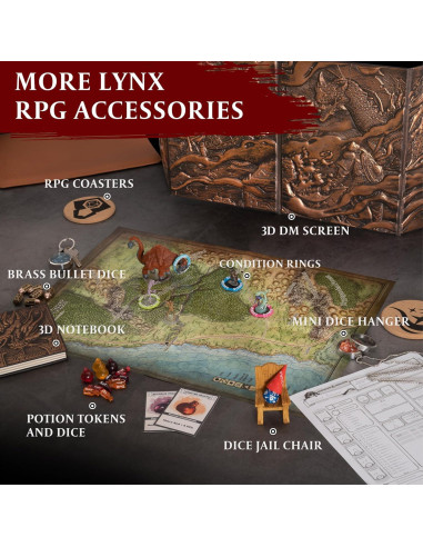 15 Fichas de Poción de Curación LYNX + 24 Dados D4