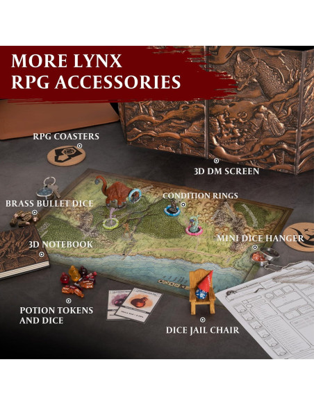 15 Fichas de Poción de Curación LYNX + 24 Dados D4