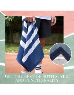 Toallas de Entrenamiento Rayadas Luzia 100% Algodón Turco - Paquete de 4 2