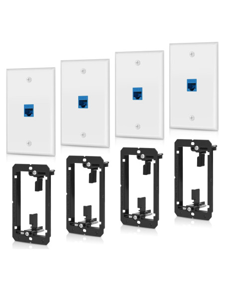 Paquete de 4 Placas de Pared Ethernet Keystone ANONION Cat6