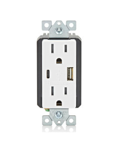Cargador de Pared USB Leviton T5638 18W Tipo A/C Blanco