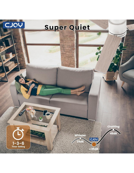 Ventilador de Techo CJOY 48" con Luz LED y Control Remoto