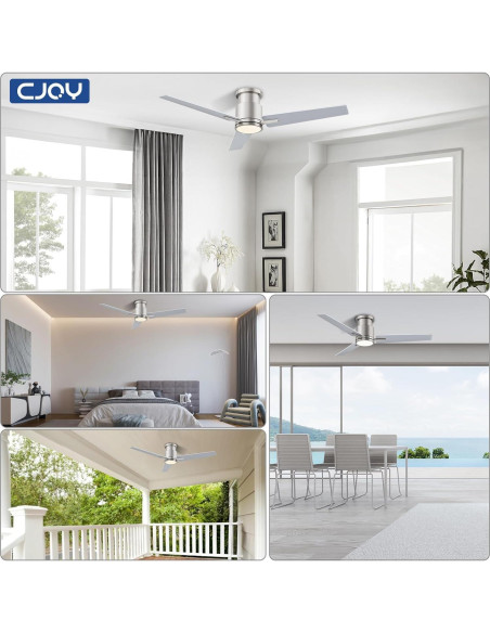 Ventilador de Techo CJOY 48" con Luz LED y Control Remoto