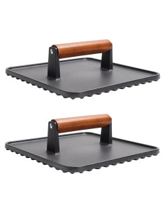 Prensa de Hamburguesas de Hierro Fundido SafBbcue 10" x2