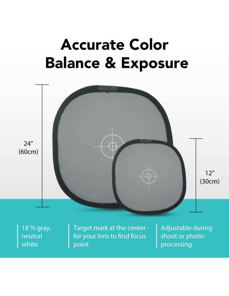 Panel Gris y Blanco Plegable Foto&Tech 30cm - Balance de Color