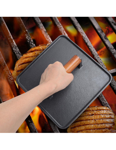 Prensa de Hamburguesas de Hierro Fundido SafBbcue 10" x2