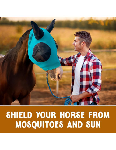 Máscara de Moscas para Caballos Prairie Horse Supply - Gris