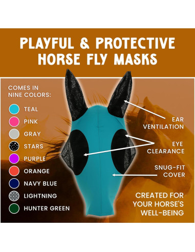 Máscara de Moscas para Caballos Prairie Horse Supply - Gris