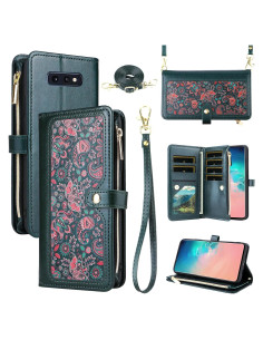 Funda Flip Verde para Samsung Galaxy S10e con Correa