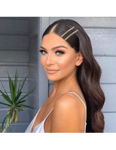 16 Horquillas de Strass Doradas La Jolie Jasmin - Clips de Pelo Elegantes 2