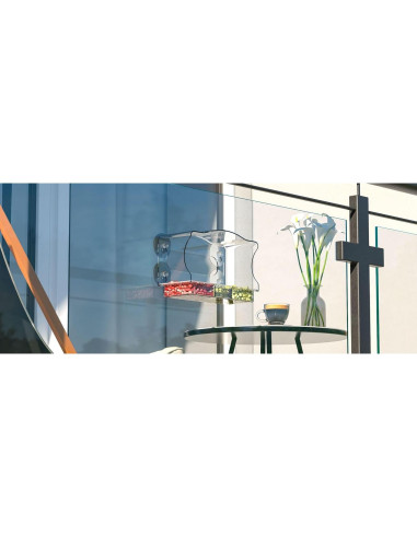 Comedero para Aves JunC Montaje en Ventana Acrílico 24.9x10.9cm