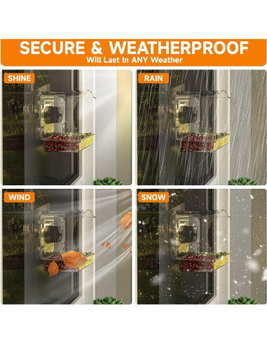 Comedero para Aves JunC Montaje en Ventana Acrílico 24.9x10.9cm