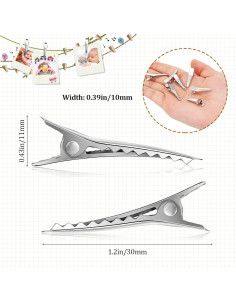 Clips de Pelo Chuangdi 200 Piezas Metal Plateado 30 mm 2