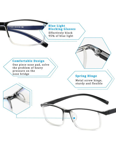 Gafas de Lectura Outray 4 Paquete con Bloqueo Luz Azul UV400