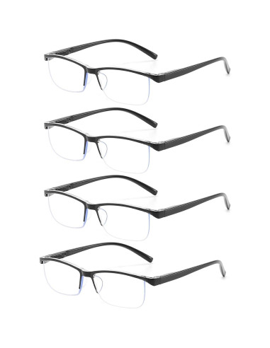 Gafas de Lectura Outray 4 Paquete con Bloqueo Luz Azul UV400