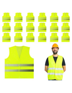 Paquete de 20 Chalecos Reflectantes de Seguridad Unisex