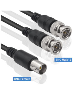 Adaptador Divisor BNC Poyiccot 50 cm Macho Doble a Hembra 2