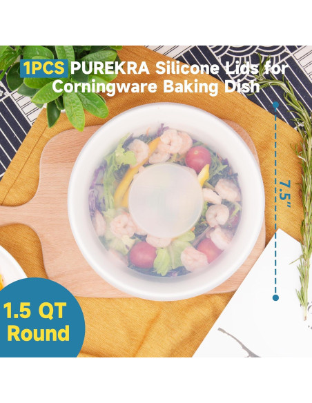 Tapas de Silicona Reutilizables Purekra para Plato Redondo 1.5L