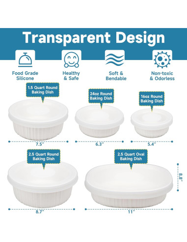 Tapas de Silicona Reutilizables Purekra para Plato Redondo 1.5L