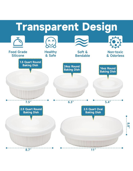 Tapas de Silicona Reutilizables Purekra para Plato Redondo 1.5L