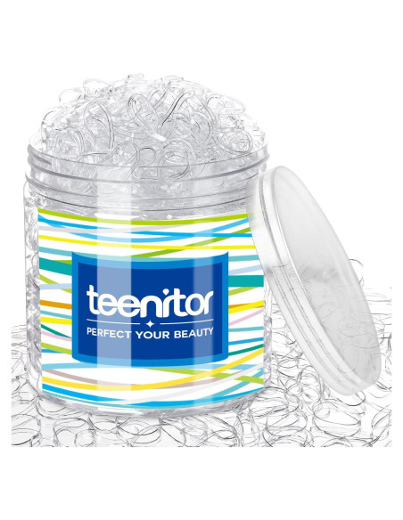 Bandas de Pelo Elásticas Transparentes Teenitor, 2000 Piezas, 2mm x 30mm