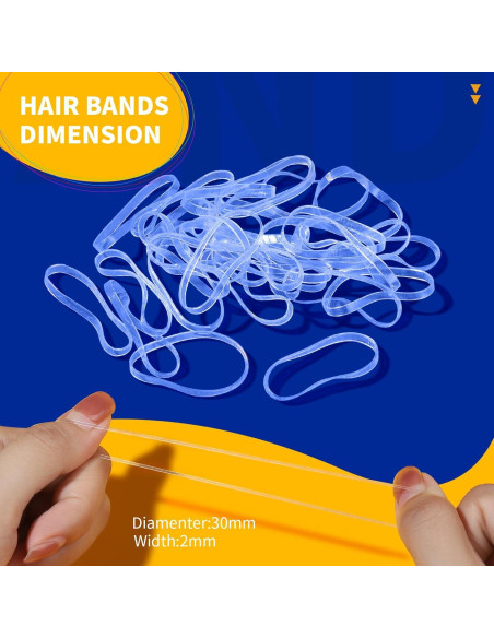 Bandas de Pelo Elásticas Transparentes Teenitor, 2000 Piezas, 2mm x 30mm