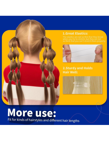 Bandas de Pelo Elásticas Transparentes Teenitor, 2000 Piezas, 2mm x 30mm