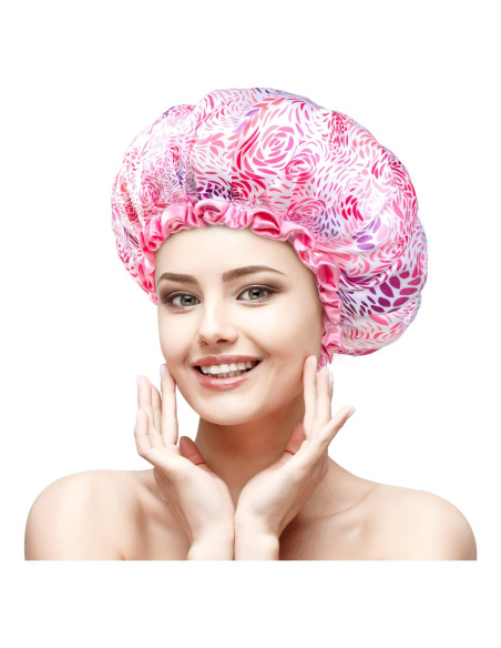 Tapa de Ducha Mediana Mikimini - Doble Capa Impermeable Floral Tapa de Ducha Mediana Mikimini - Doble Capa Impermeable Floral