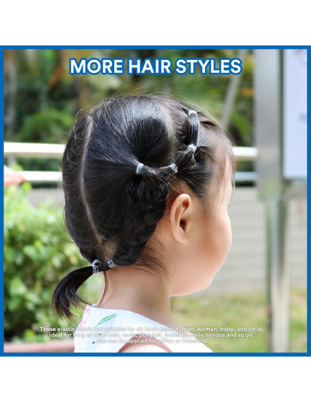 Bandas de Pelo Elásticas Transparentes Teenitor, 2000 Piezas, 2mm x 30mm