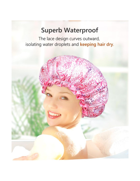 Tapa de Ducha Mediana Mikimini - Doble Capa Impermeable Floral Tapa de Ducha Mediana Mikimini - Doble Capa Impermeable Floral