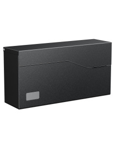 Buzón de Pared Uniclife Grande de Acero Negro 37.1x10.2x18.5 cm